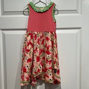 Matilda Jane Red and Green Polka Dot Floral Dress